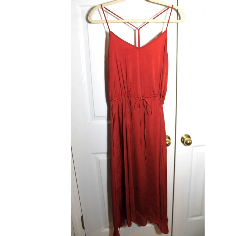Banana Republic Rust Red T back Midi Dress sz 6 NWT